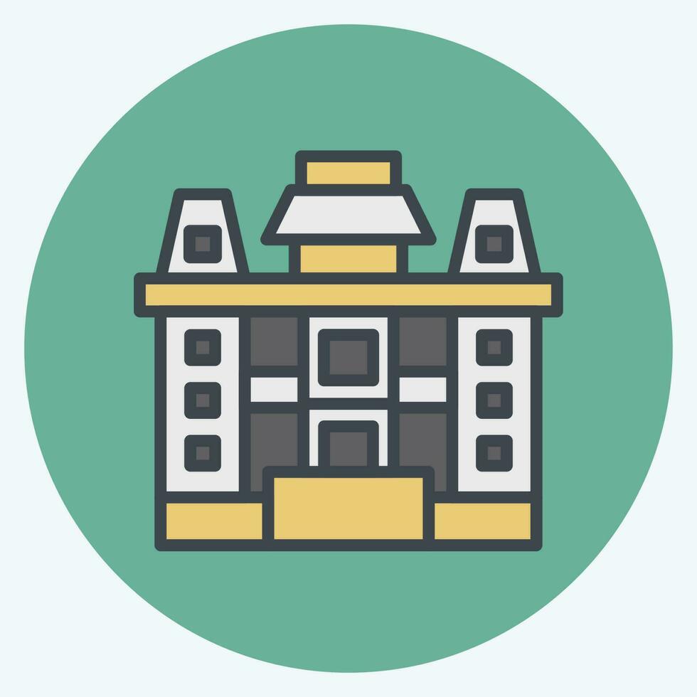 Icon Iolani Place. related to Hawaii symbol. color mate style. simple design editable. vector