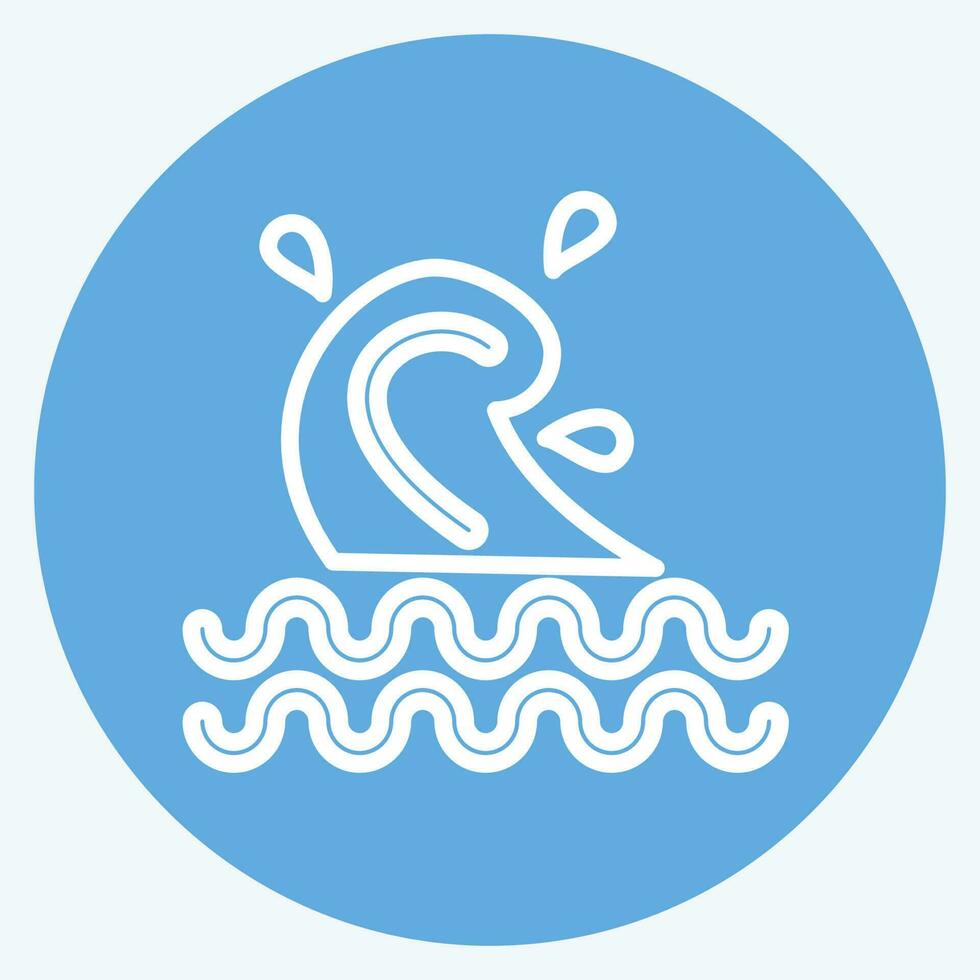 Icon Wave. related to Hawaii symbol. blue eyes style. simple design editable. vector