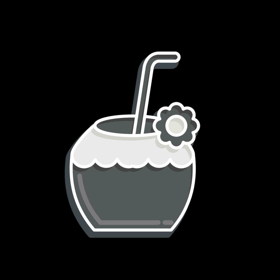Icon Coconut. related to Hawaii symbol. glossy style. simple design editable. vector