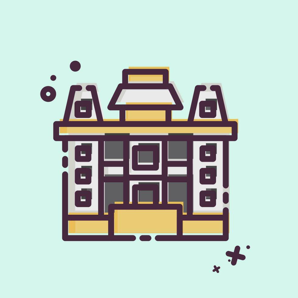 Icon Iolani Place. related to Hawaii symbol. MBE style. simple design editable. vector