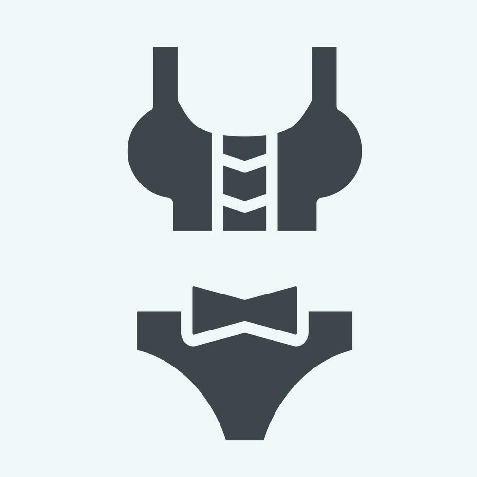 icono bikini. relacionado a Hawai símbolo. glifo estilo. sencillo diseño editable. vector