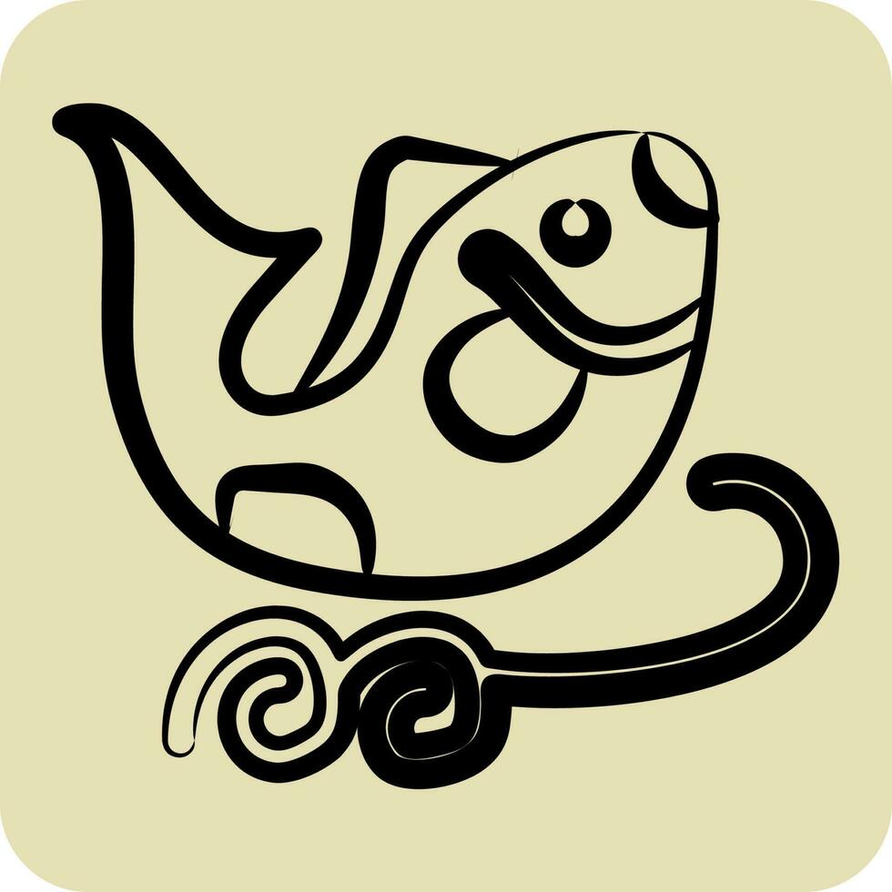 Icon Fishes. related to Chinese New Year symbol. hand drawn style. simple design editable vector