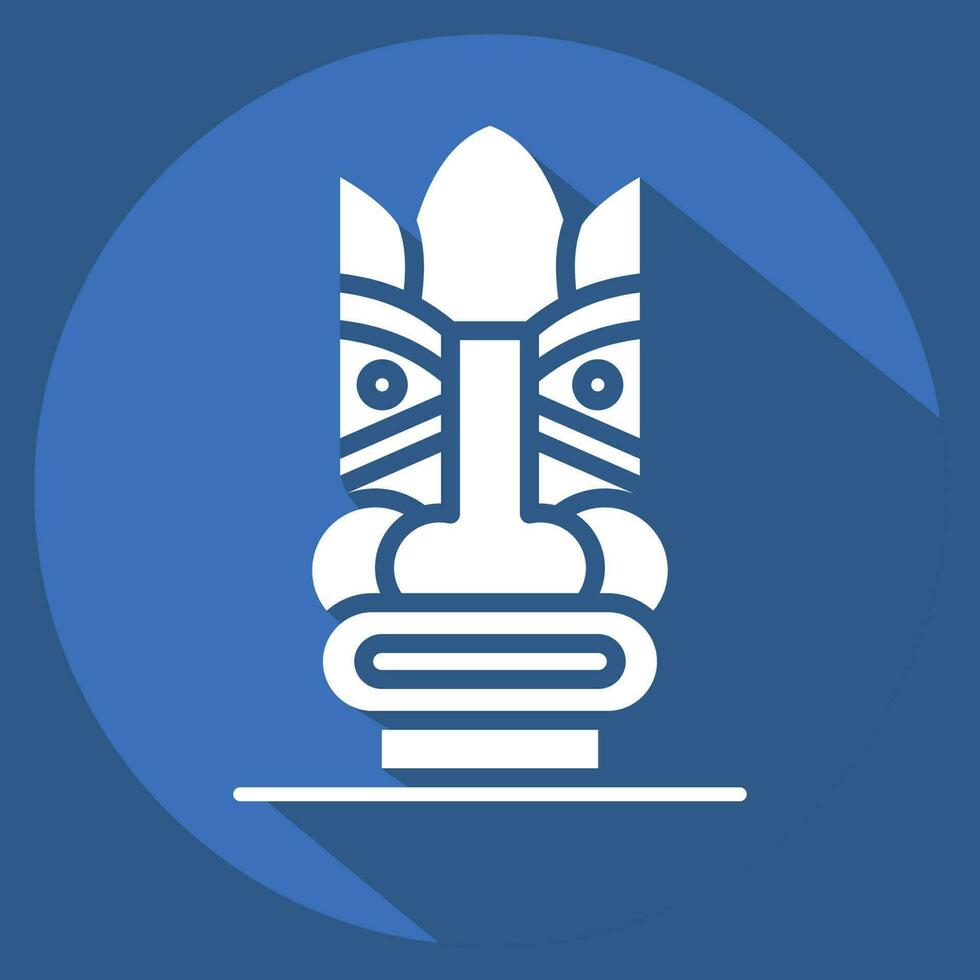 icono hawaiano estatua. relacionado a Hawai símbolo. largo sombra estilo. sencillo diseño editable. vector