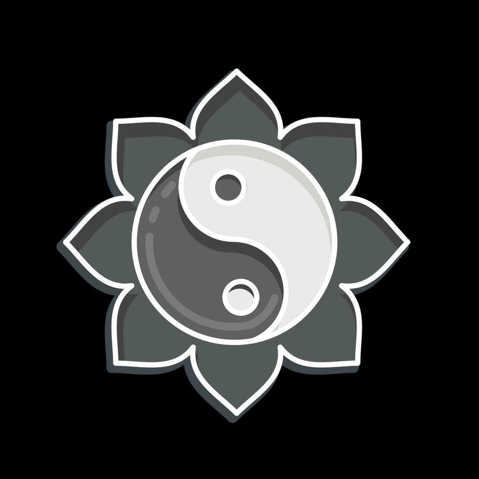 Icon Yin Yang. related to Chinese New Year symbol. glossy style. simple design editable vector
