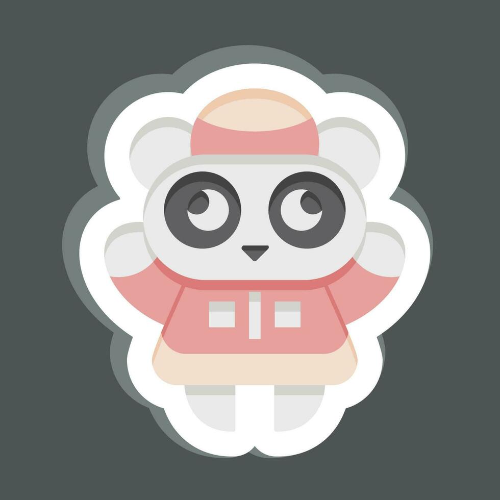 Sticker Panda. related to Chinese New Year symbol. simple design editable vector