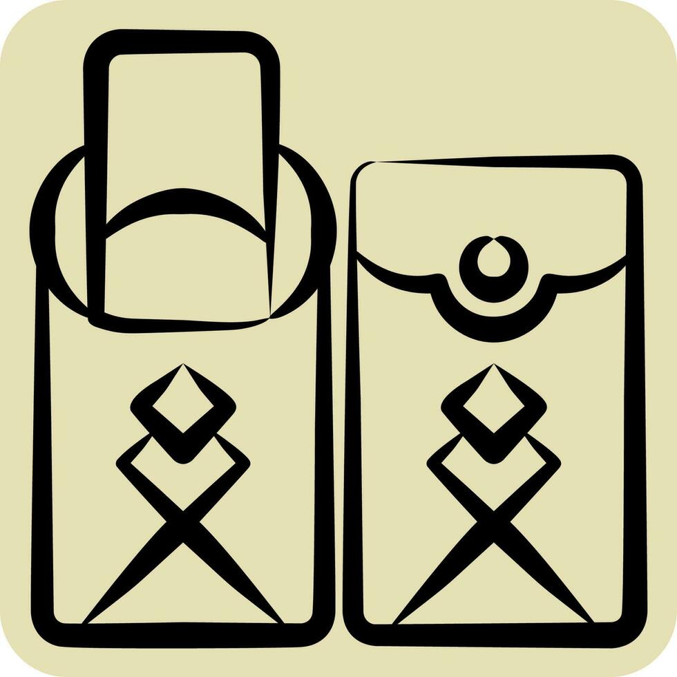 Icon Angpao. related to Chinese New Year symbol. hand drawn style. simple design editable vector