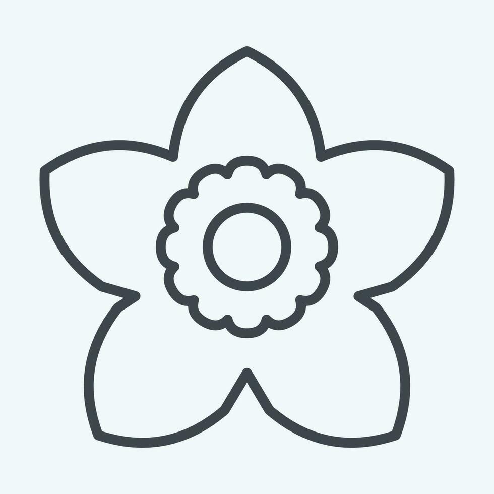Icon Gardenia. related to Flowers symbol. line style. simple design editable. simple illustration vector