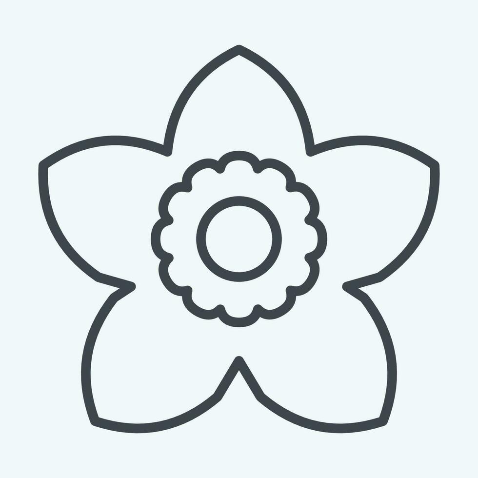 Icon Gardenia. related to Flowers symbol. line style. simple design editable. simple illustration vector