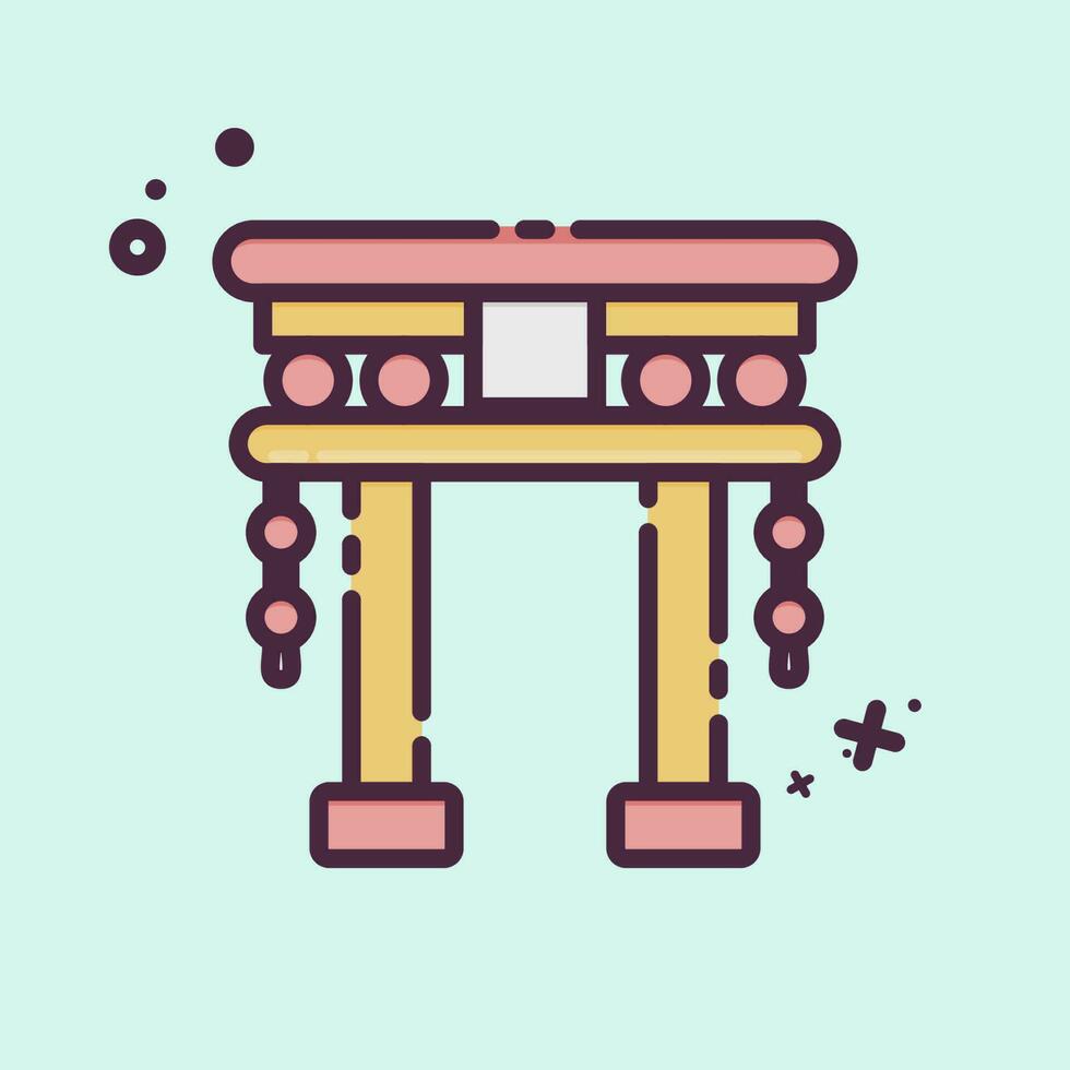 icono torii puerta. relacionado a chino nuevo año símbolo. mbe estilo. sencillo diseño editable vector