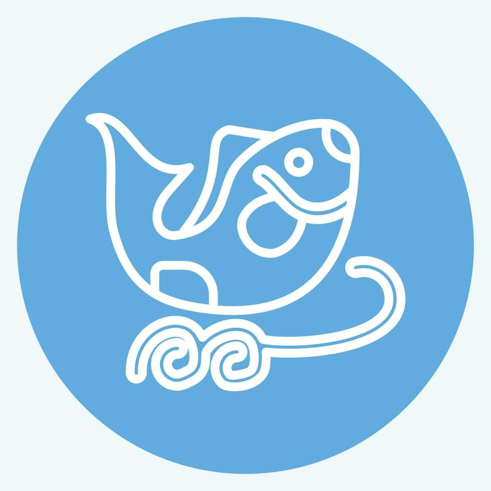 Icon Fishes. related to Chinese New Year symbol. blue eyes style. simple design editable vector