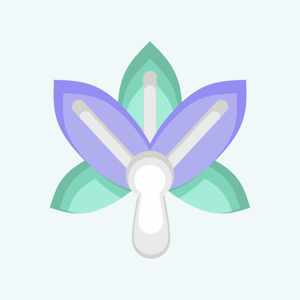 Icon Orchid. related to Flowers symbol. flat style. simple design editable. simple illustration vector