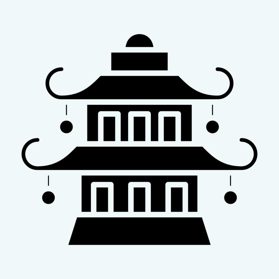 Icon Pagoda. related to Chinese New Year symbol. glyph style. simple design editable vector