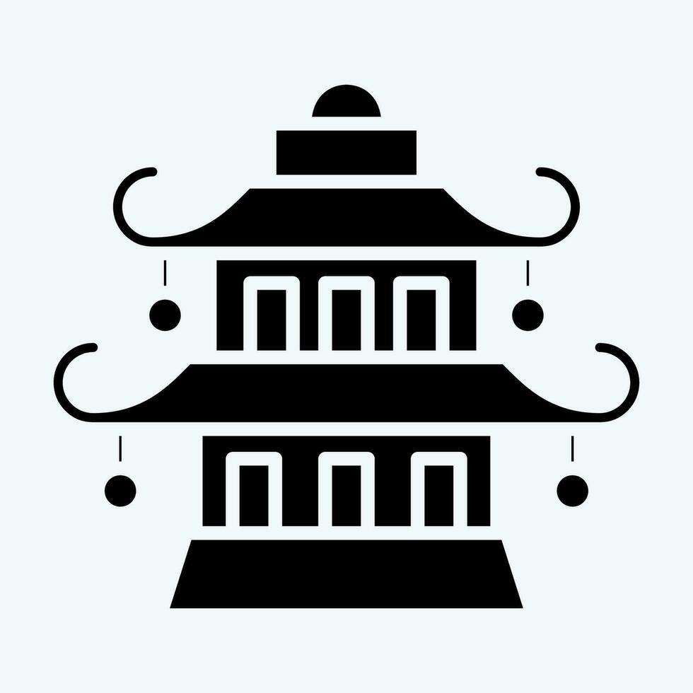 icono pagoda. relacionado a chino nuevo año símbolo. glifo estilo. sencillo diseño editable vector