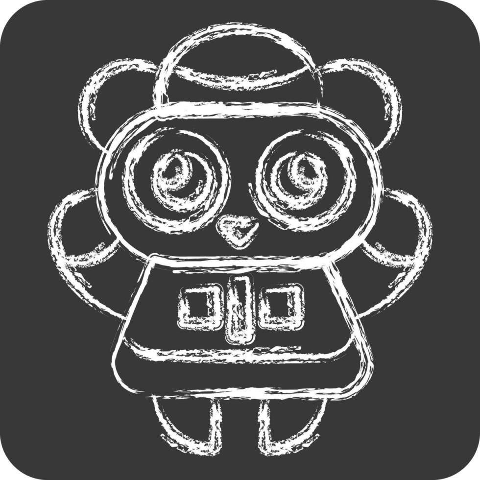 Icon Panda. related to Chinese New Year symbol. chalk Style. simple design editable vector