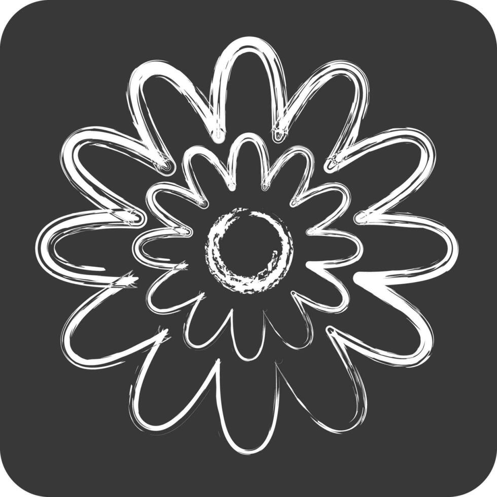 Icon Zinnia. related to Flowers symbol. chalk Style. simple design editable. simple illustration vector