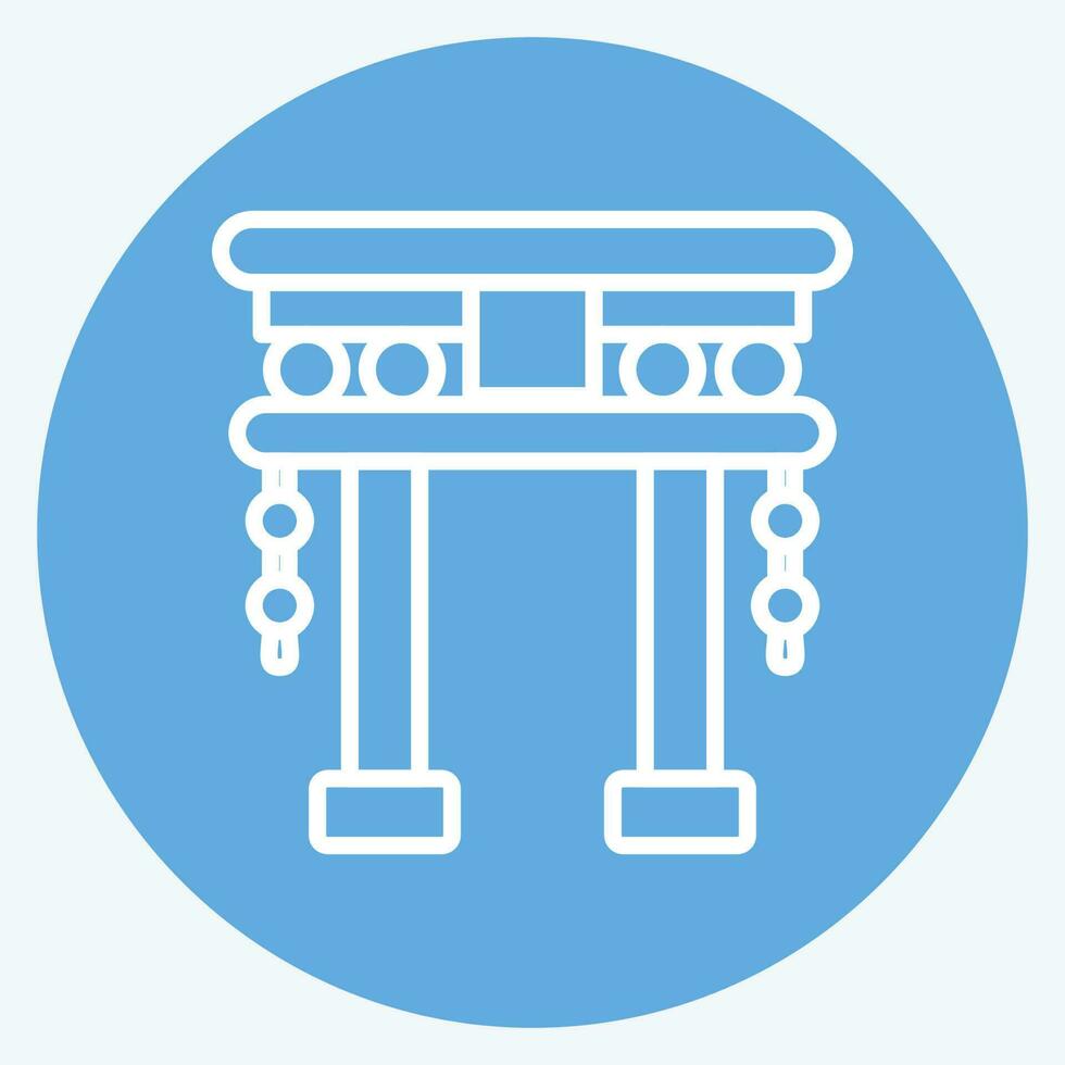 Icon Torii Gate. related to Chinese New Year symbol. blue eyes style. simple design editable vector