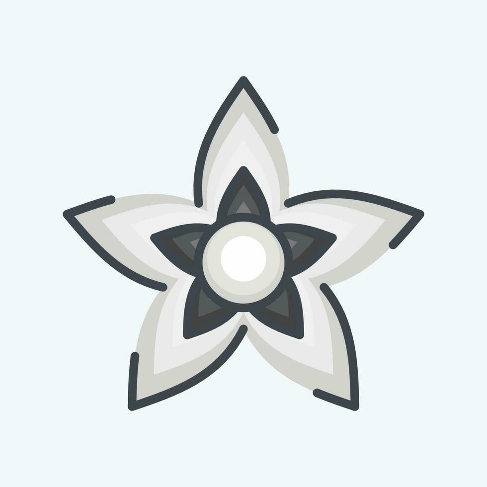 Icon Jasmine. related to Flowers symbol. doodle style. simple design editable. simple illustration vector