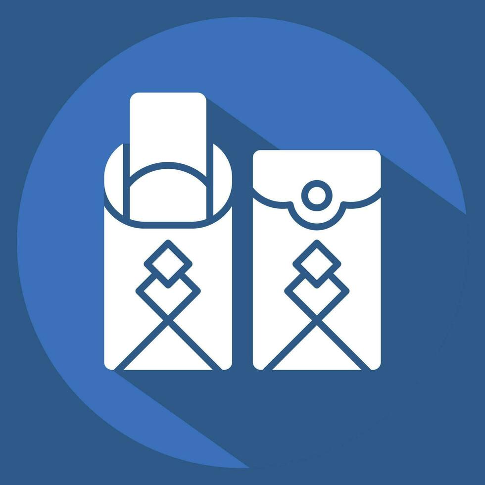 Icon Angpao. related to Chinese New Year symbol. long shadow style. simple design editable vector