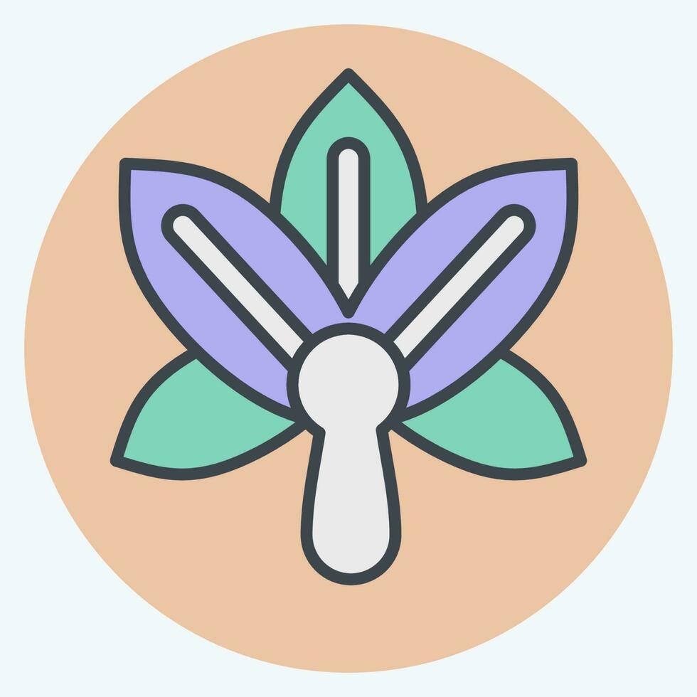 Icon Orchid. related to Flowers symbol. color mate style. simple design editable. simple illustration vector