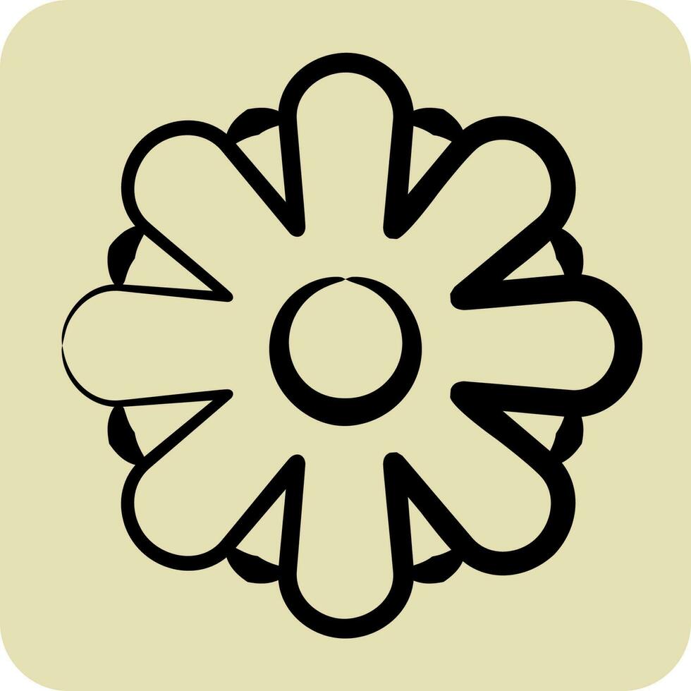 Icon Aster. related to Flowers symbol. hand drawn style. simple design editable. simple illustration vector