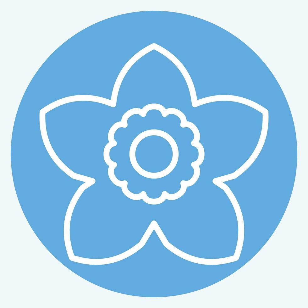 Icon Gardenia. related to Flowers symbol. blue eyes style. simple design editable. simple illustration vector