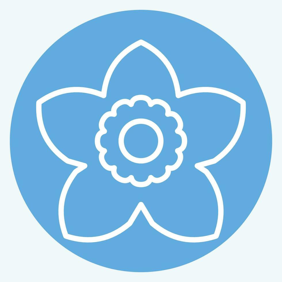 Icon Gardenia. related to Flowers symbol. blue eyes style. simple design editable. simple illustration vector