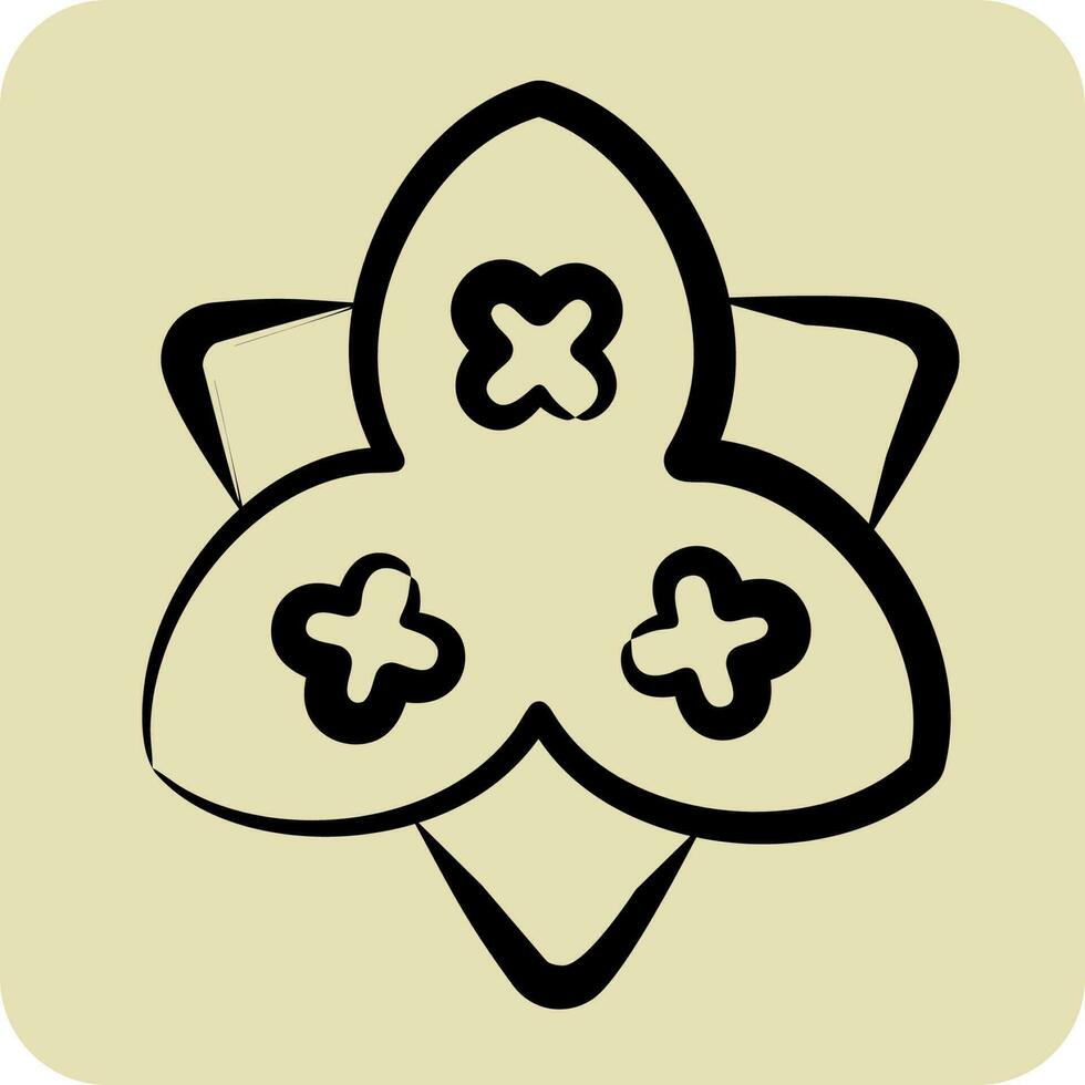 Icon Bougainvillea. related to Flowers symbol. hand drawn style. simple design editable. simple illustration vector