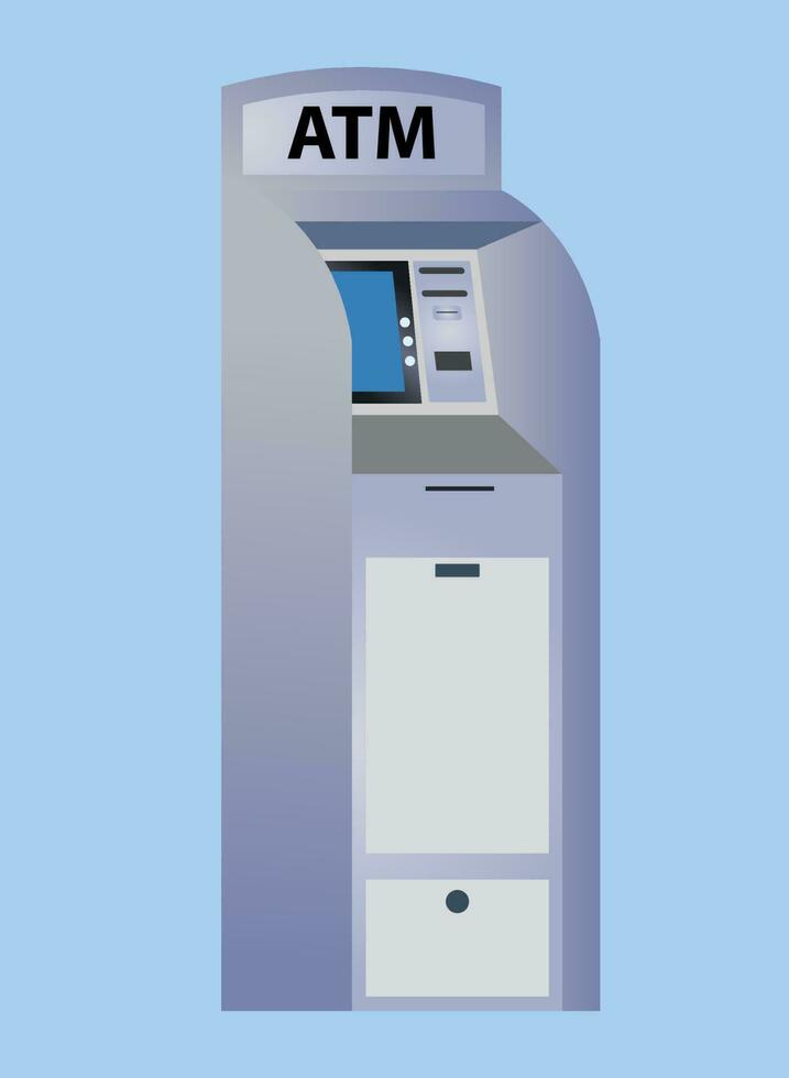 ATM machine vector illustration, ATM withdrawal