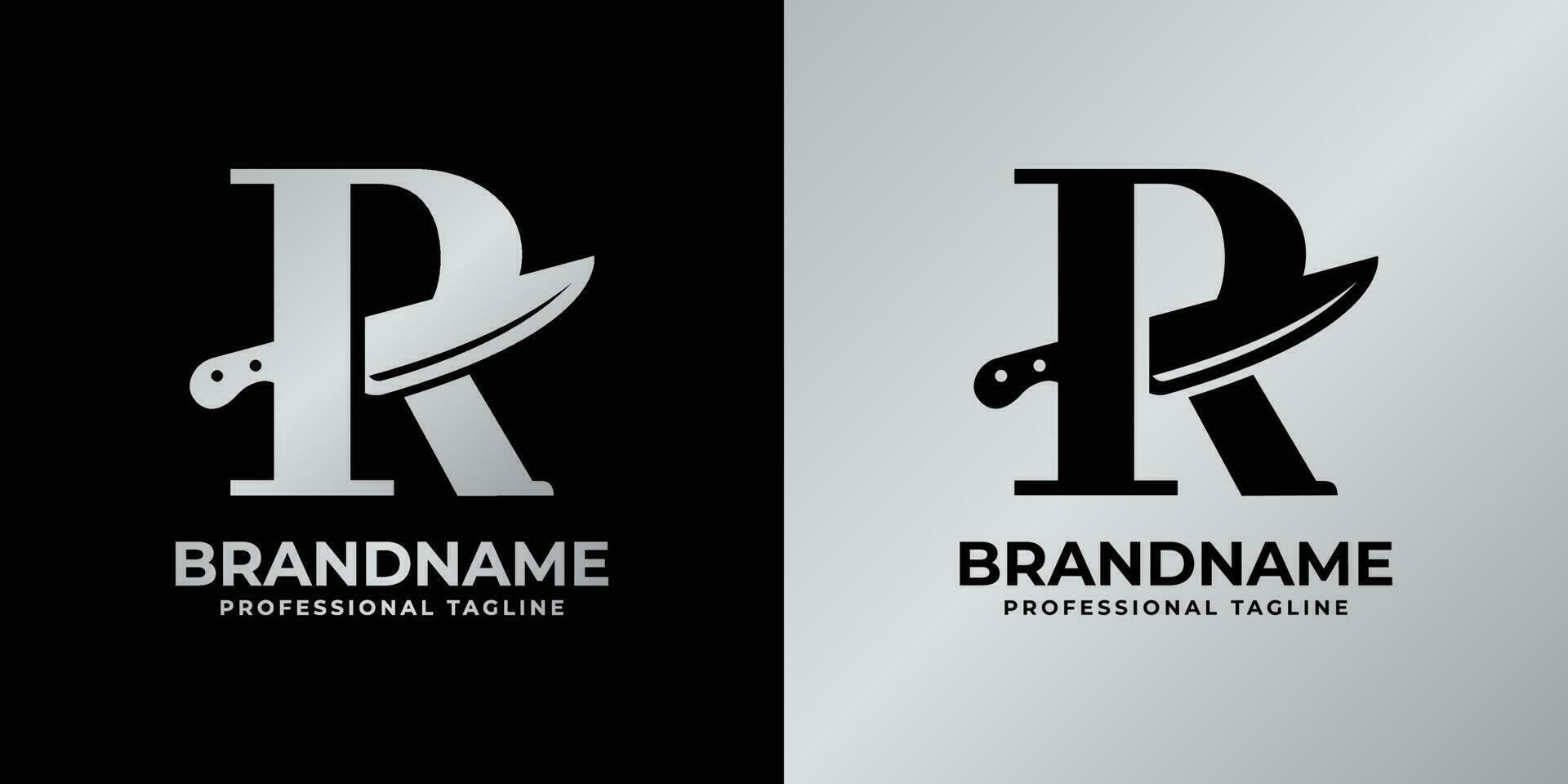 Letter R Knife Logo, Suitable for any business related to knife with R