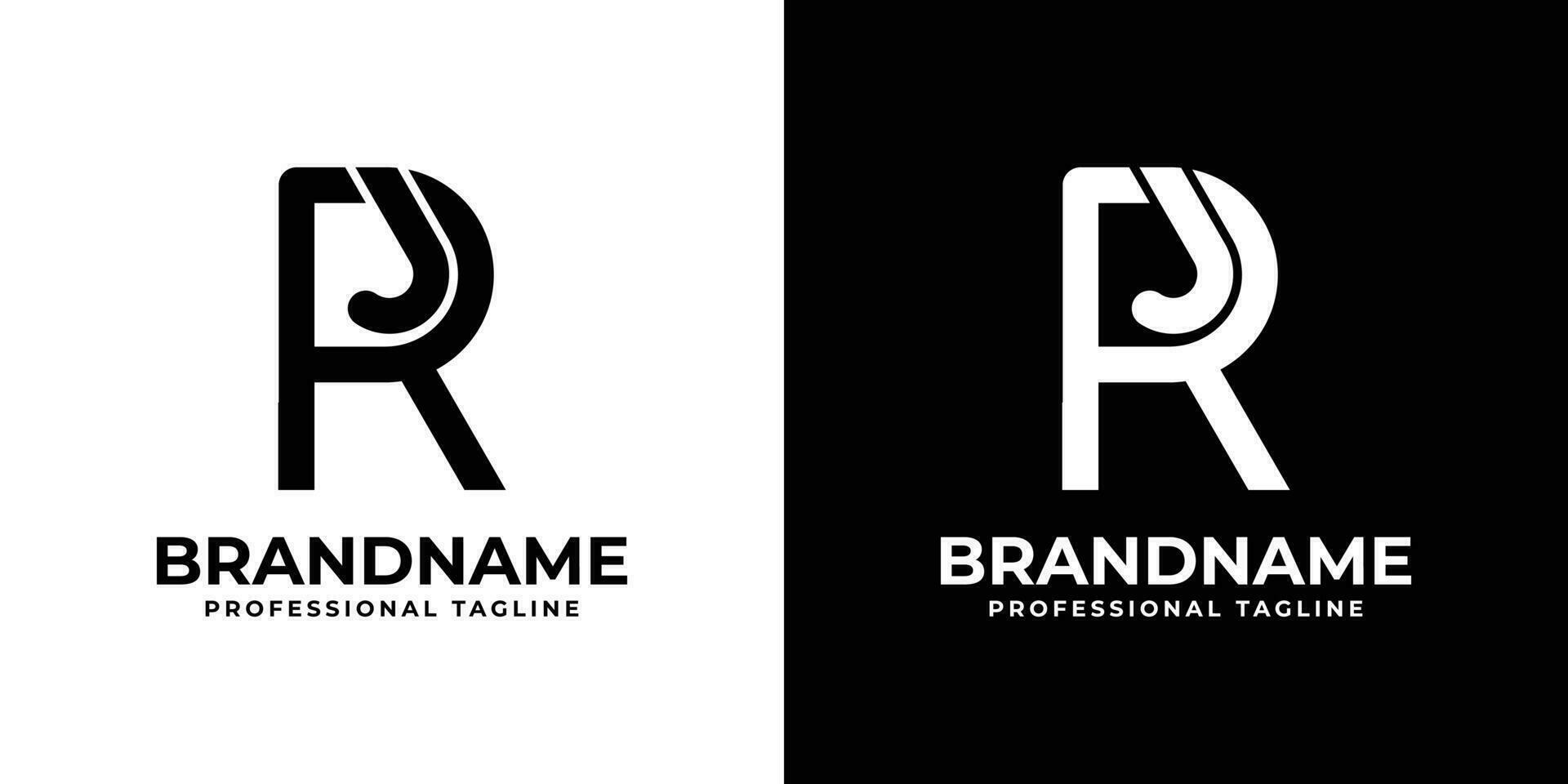 Letter RJ or JR Monogram Logo, suitable for any business with RJ or JR initials. vector