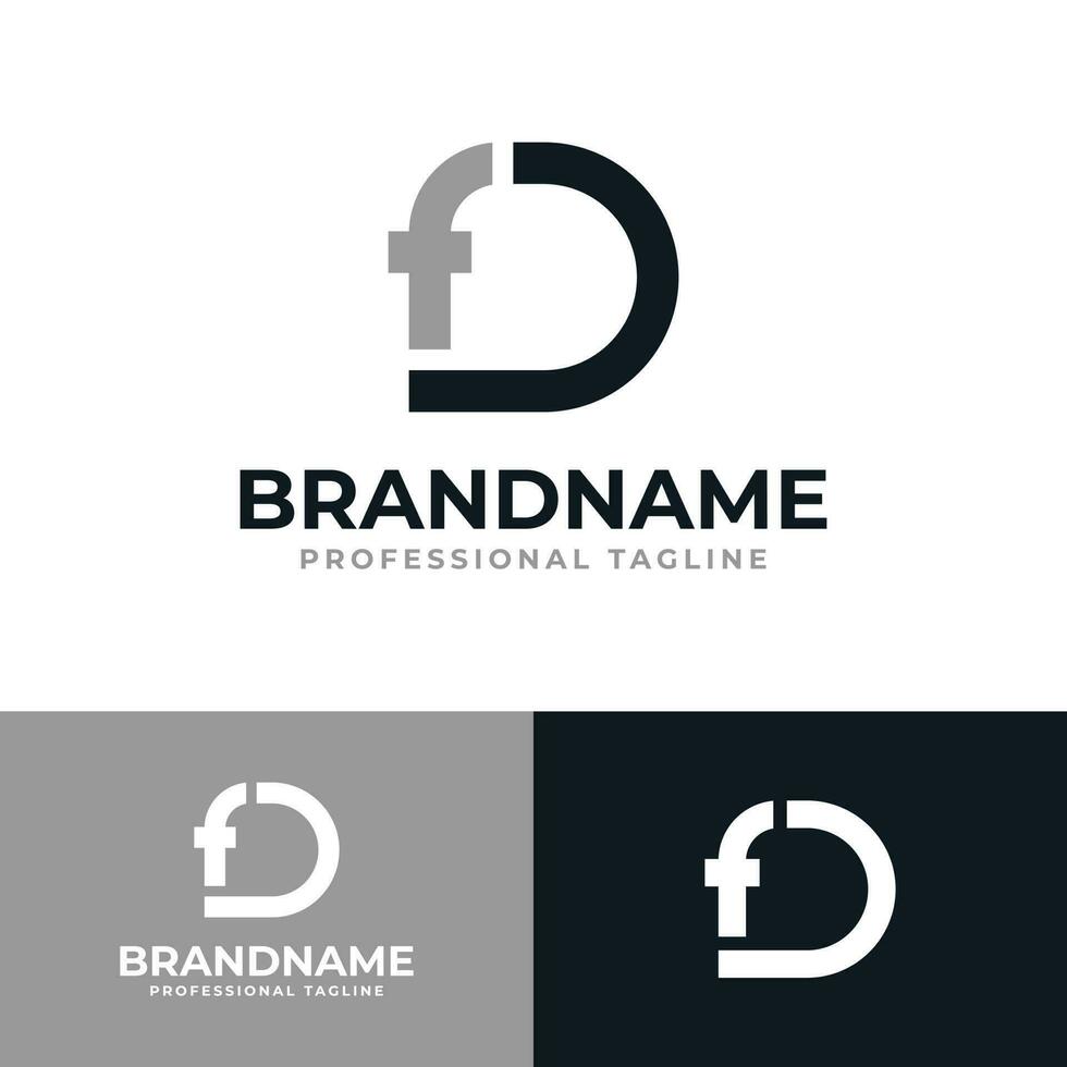 Letter DF or FD Monogram Logo, suitable for any business with DF or FD initials vector