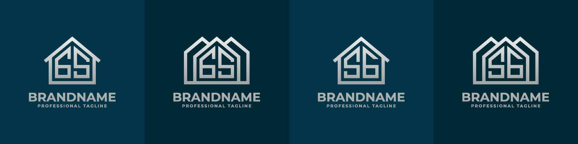 Letter GS and SG Home Logo Set. Suitable for any business related to house, real estate, construction, interior with GS or SG initials. vector