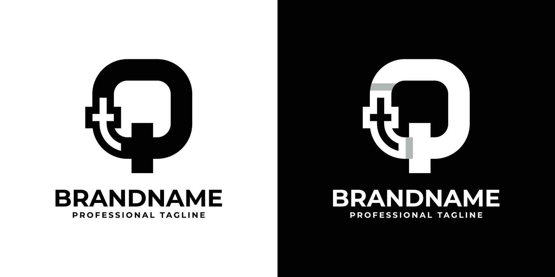 Letter QT or TQ Monogram Logo, suitable for any business with QT or TQ initials vector