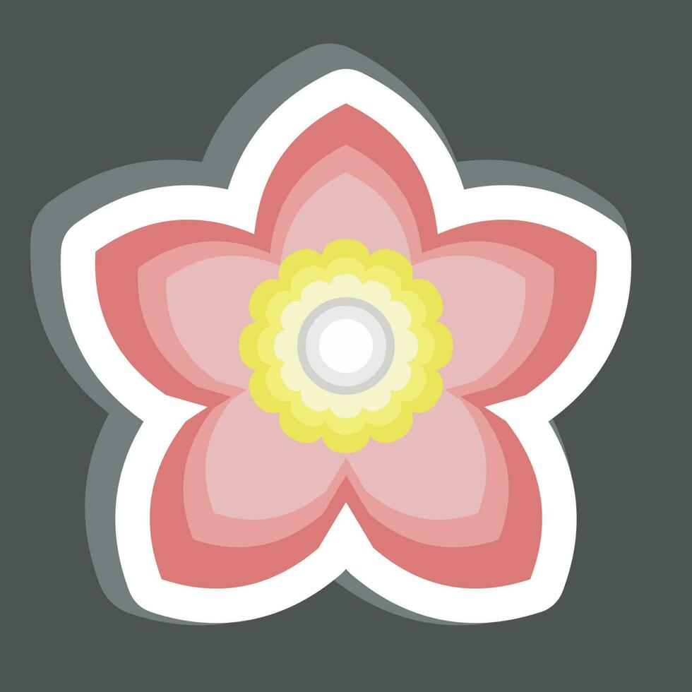 Sticker Gardenia. related to Flowers symbol. simple design editable. simple illustration vector