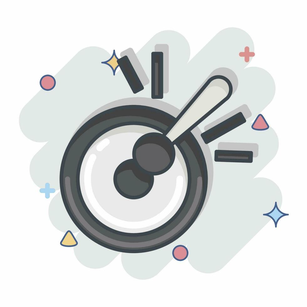 Icon Gong. related to Chinese New Year symbol. comic style. simple design editable vector