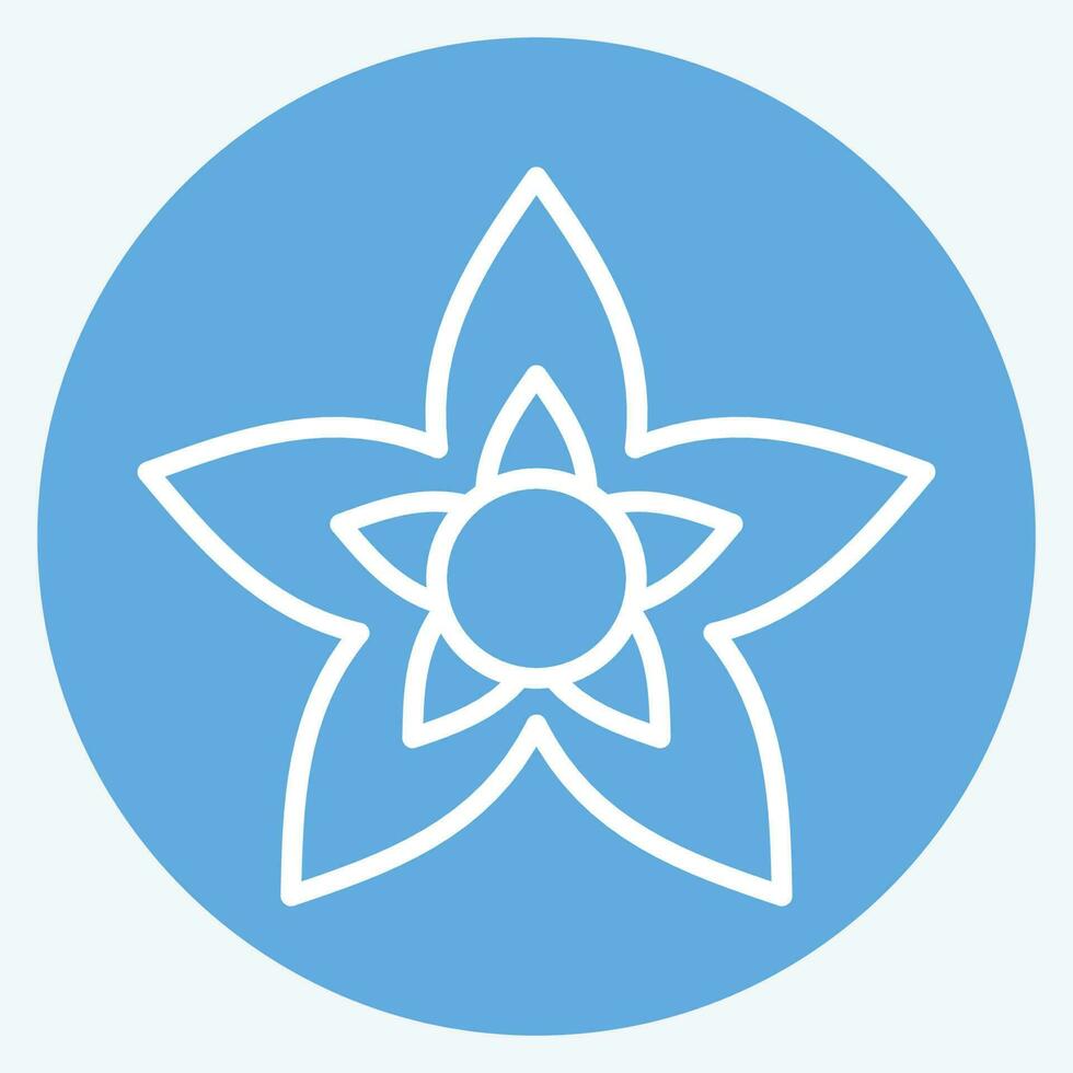 Icon Jasmine. related to Flowers symbol. blue eyes style. simple design editable. simple illustration vector