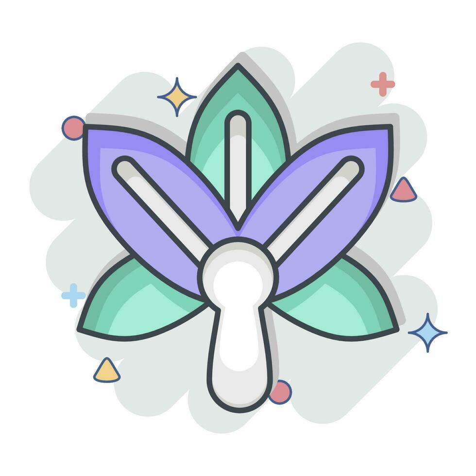 Icon Orchid. related to Flowers symbol. comic style. simple design editable. simple illustration vector