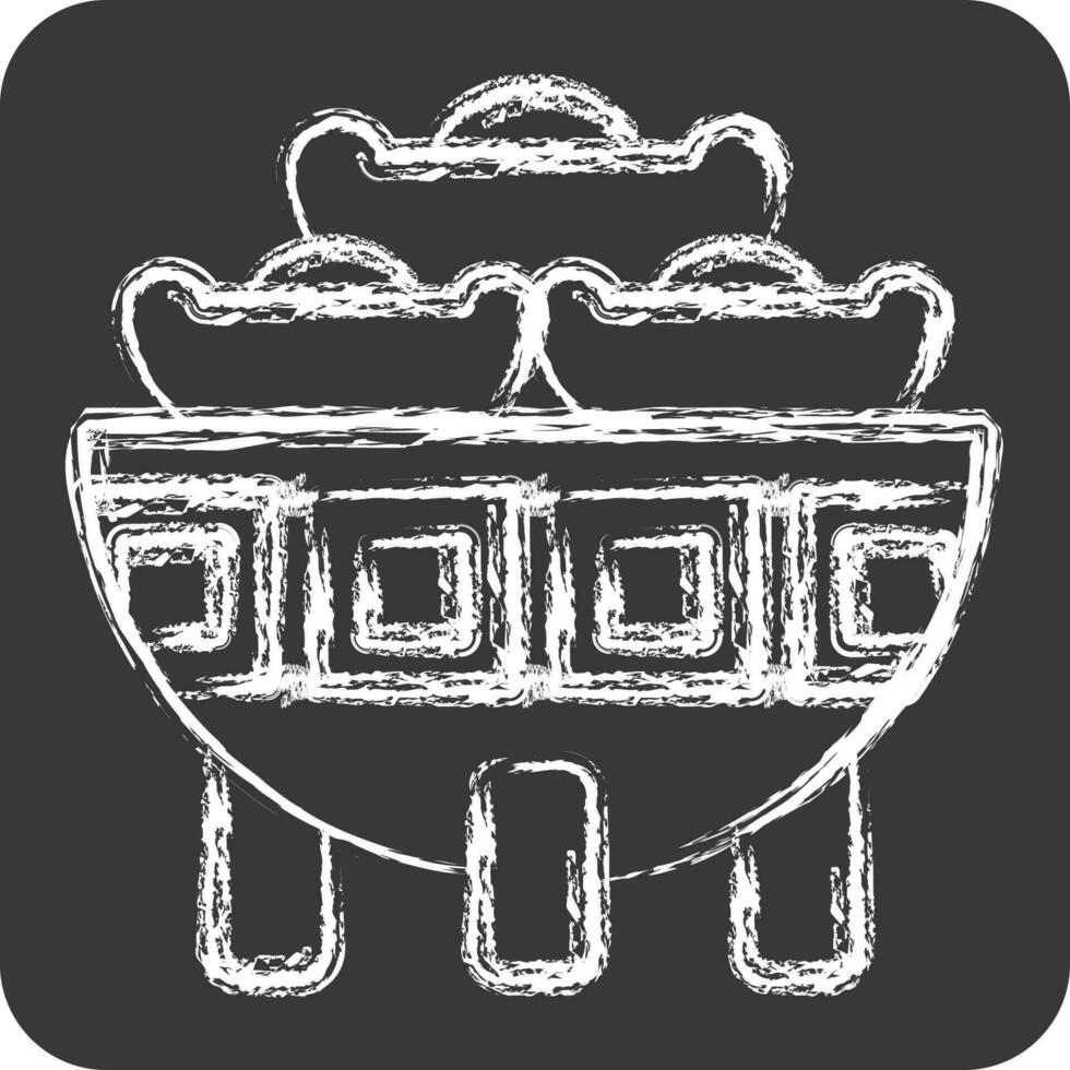 Icon Bowl. related to Chinese New Year symbol. chalk Style. simple design editable vector