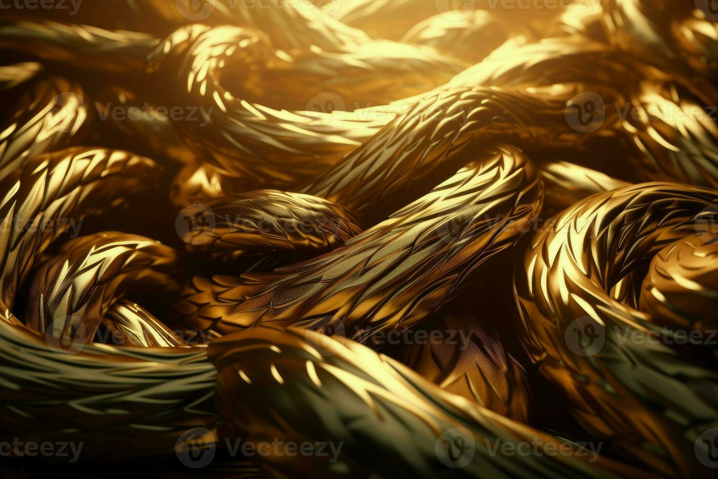 Wavy gold tangled. Generate Ai photo