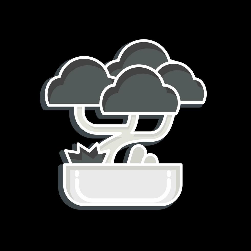 Icon Bonsai. related to Chinese New Year symbol. glossy style. simple design editable vector
