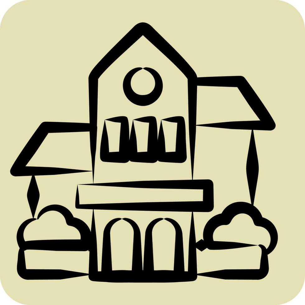 icono obispo museo. relacionado a Hawai símbolo. mano dibujado estilo. sencillo diseño editable. vector