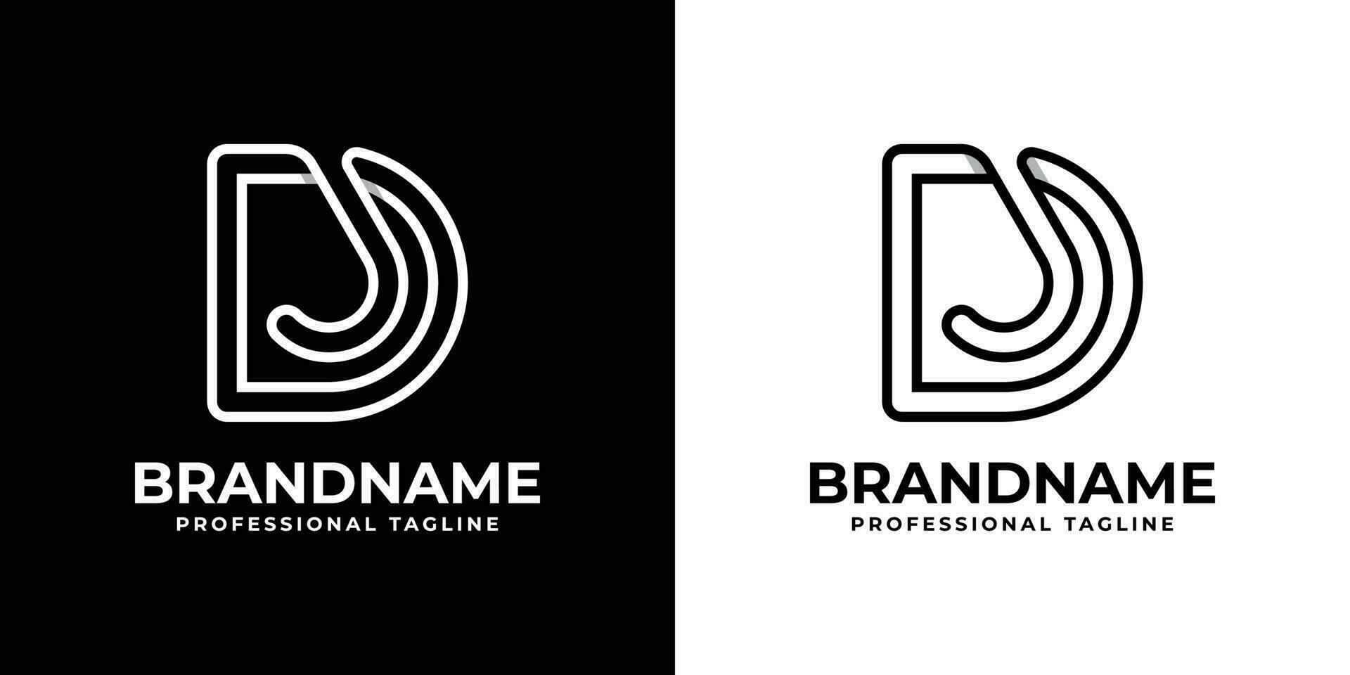 Letter DJ or JD Monogram Logo, suitable for any business with DJ or JD initials. vector