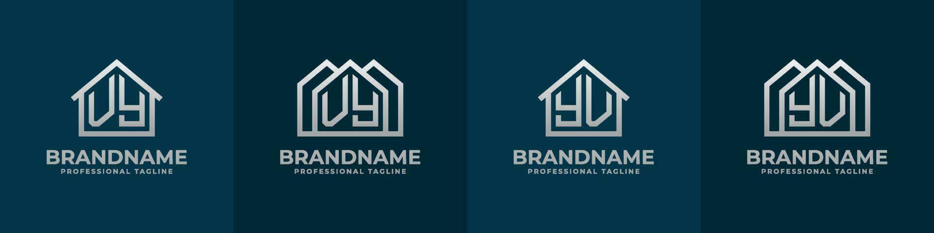 Letter VY and YV Home Logo Set. Suitable for any business related to house, real estate, construction, interior with VY or YV initials. vector