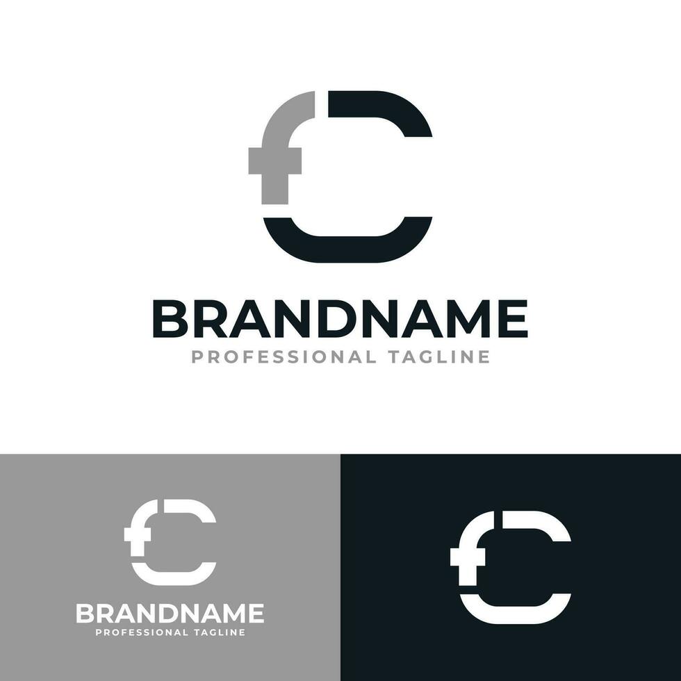 Letter CF or FC Monogram Logo, suitable for any business with CF or FC initials vector