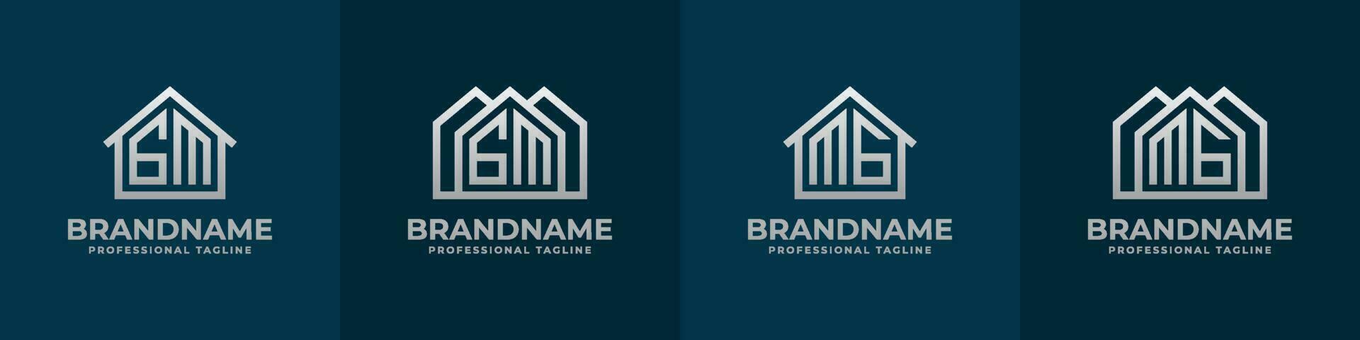 Letter GM and MG Home Logo Set. Suitable for any business related to house, real estate, construction, interior with GM or MG initials. vector