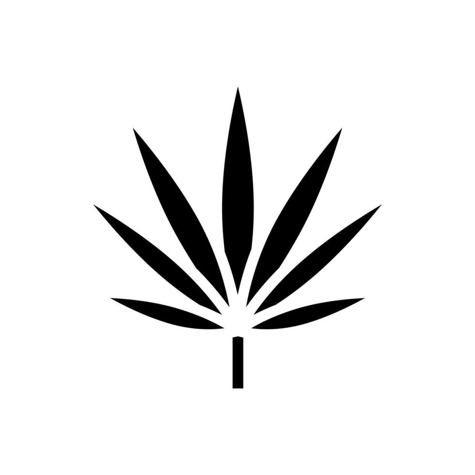 cannabis leaf weed hemp glyph icon vector illustration