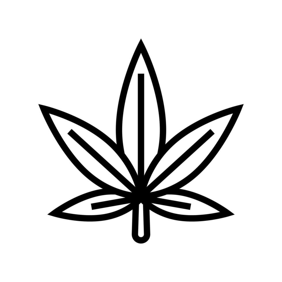 cannabis plant leaf weed hemp line icon vector illustration