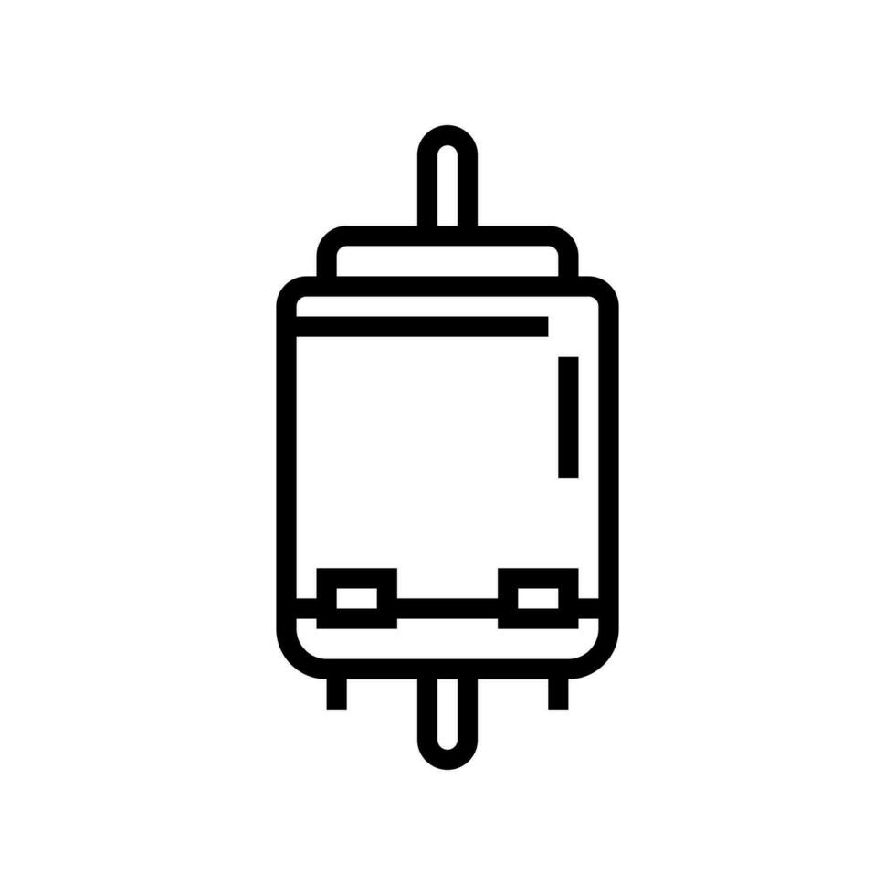 corriente continua motor electrónico componente línea icono vector ilustración