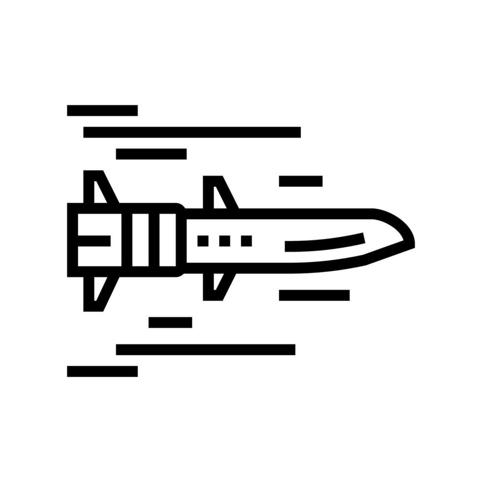 hypersonic missiles future technology line icon vector illustration