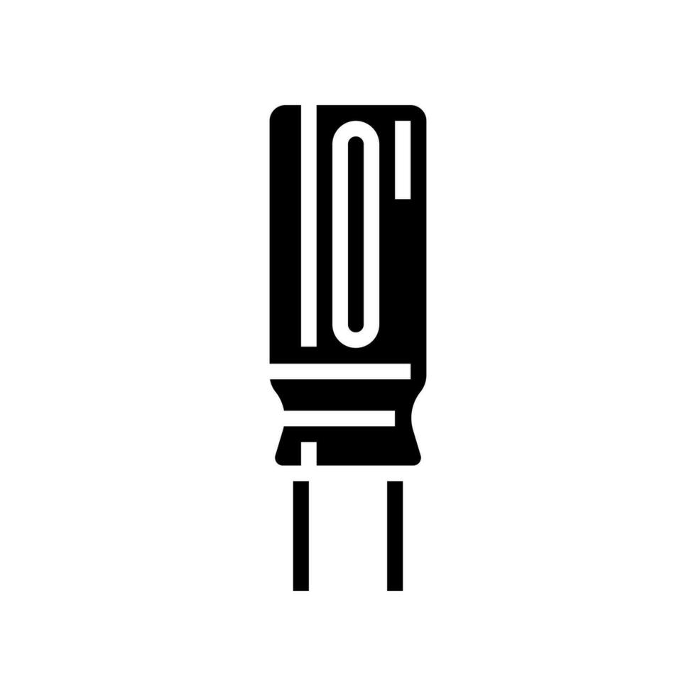 electrolítico condensador electrónico componente glifo icono vector ilustración